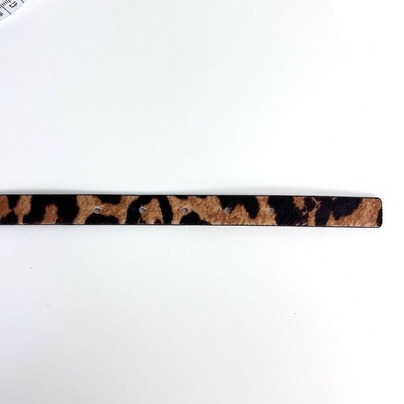 Michael Kors Dyed Leopard Print Real Fur Calf Hair Skinny Belt - Picture 8 of 13